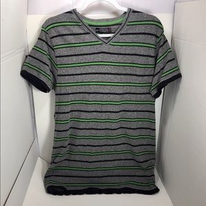 ⭐️Men's Gray & Green Striped T-shirt